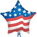Patriotic Star Balloon, 19in