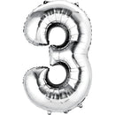 Silver Number Balloon 40in