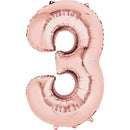 Rose Gold Number Balloon 40in