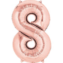 Rose Gold Number Balloon 40in