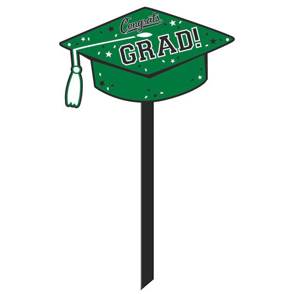 Green Congrats Grad Lawn Sign