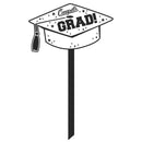 White Congrats Grad Yard Sign