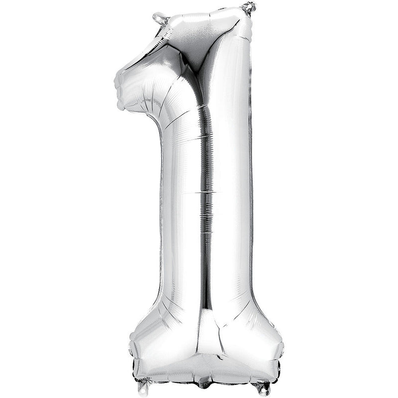 Silver Number Balloon 40in
