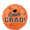 Orange Congrats Grad 17" Mylar Balloon