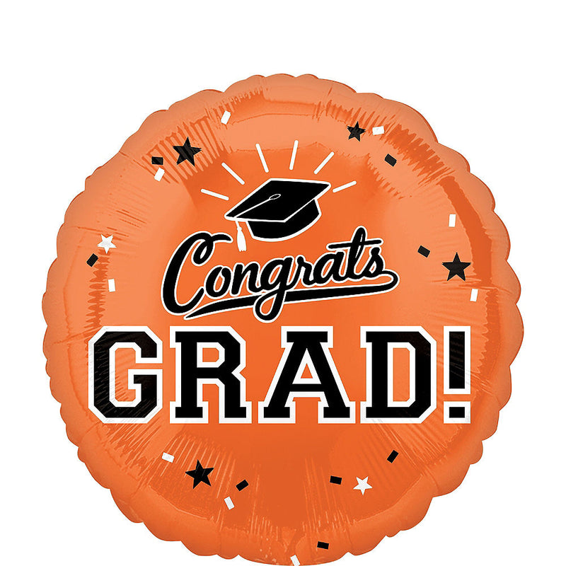 Orange Congrats Grad 17" Mylar Balloon