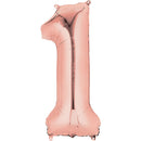Rose Gold Number Balloon 40in